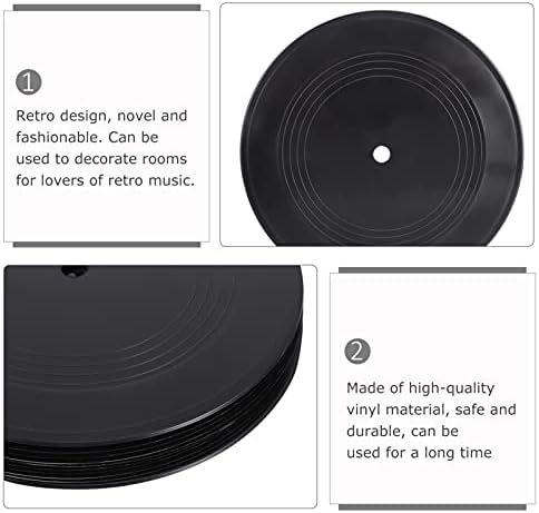 ARTIBETTER 10PCS Records de vinil preto para decoração sala de música da moda recorde de vinil exibição de parede decorativa Decorações de arte de parede de sala de estar decorativas