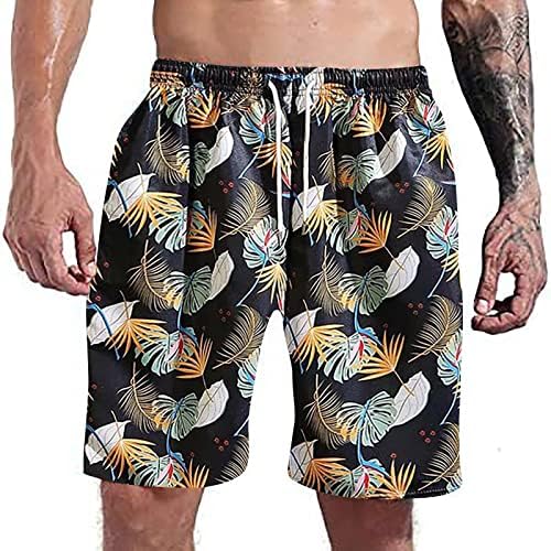 Shorts de praia de tamanho grande para homens impressões engraçadas de maiô de maiô seco rápido com bolsões com bolsos