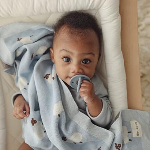 Bleu la la knit baby swaddle cobertor algodão macio aconchegante unissex Recebendo o carrinho de colcha de berço para o registro de presentes para o chuveiro para recém -nascidos crianças crianças pequenas
