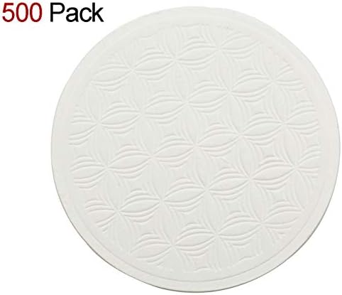 Travelwell em relevo em redonda de 3,54 polegadas de diâmetro não deslizante Drink White Paper Coaster-Conjunto de 500