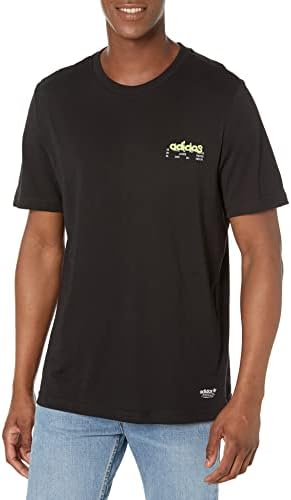 Gráficos masculinos da Adidas Originals por trás da camiseta do Trefoil