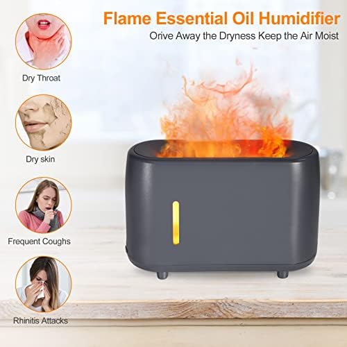 Depulat Flame Air Difusser Humidifier, difusor de aroma de 240 ml com controle remoto, timer, difusor de óleo essencial de