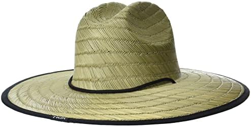 Huk mass camuflando chapéu de palha | Pesca larga de aba + chapéu de proteção solar, palmeira -oceano - Sargasso mar, um tamanho de nós