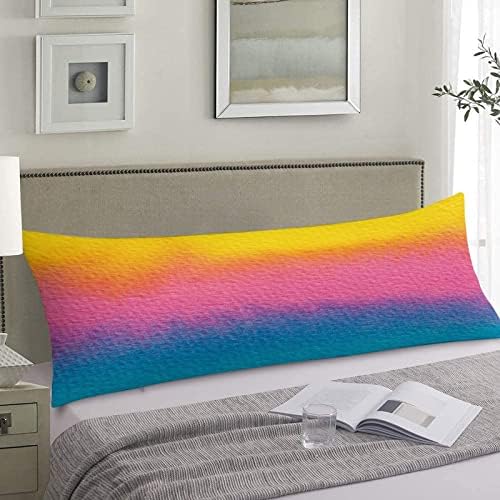 Arco -íris a mesma cor fantástica da capa de travesseiro de corpo inteiro longa de corpo macio, vestindo roupas de cama com zíper escondido 20x54 20 x54