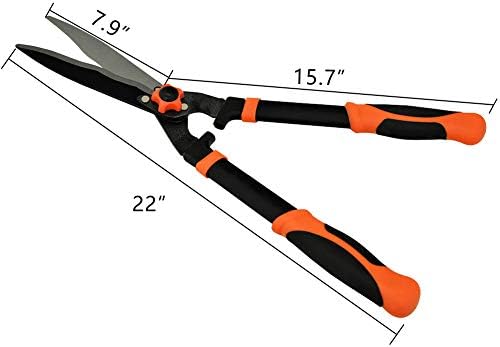 Cobertura de Hortana Tesouras com lâmina ondulada e lidaduras de aço Manual Clippers para aparar fronteiras, buckwood e arbustos altos