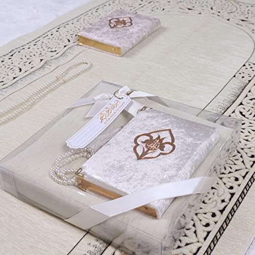 Minchações de oração de oração personalizadas Conjunto de presentes islâmicos do Alcorão, Ranco de oração de Chenille Pérola