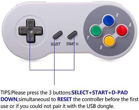 Miadore sem fio SNES Controlador USB Classic gamepad joystick com receptor USB /cabo recarregável para PC Windows Mac
