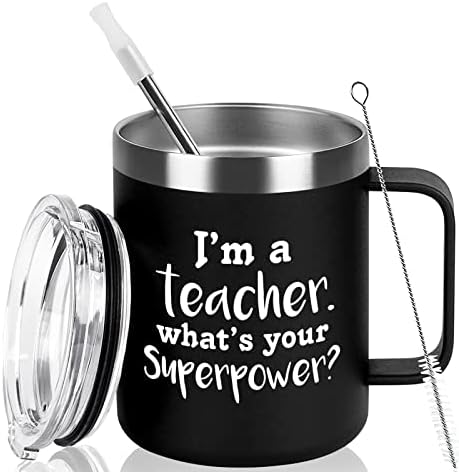 GTMILEO Professores de apreciação de professores, sou professora caneca de café em aço inoxidável, aposentadoria de Natal de