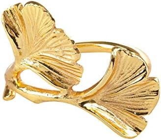 Saro Lifestyle Ginkgo Nabinal anéis, ouro, conjunto de 4