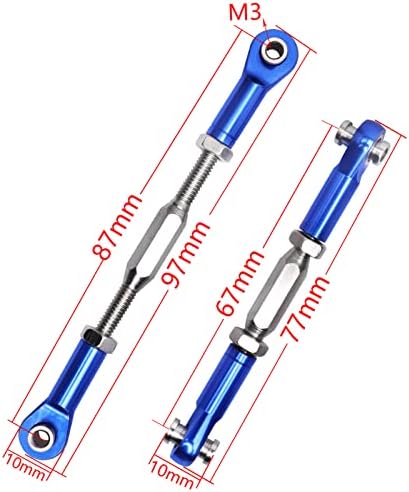 Hobbypark alumínio ajustável hastes links de toe define titurbuckles de aço para arma 1/10 granito 4x4 substituição