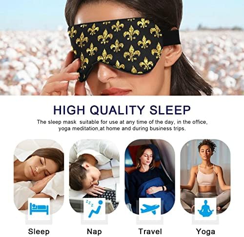 Máscara de olho do sono unissex Mardi-grras-Golden Night Sleeping Mask para dormir à tampa da sombra do sono