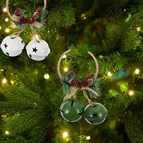 Besportble 2pcs Christmas Jingle Bells Tradicional Arenamentos de árvore de Natal Sinos de trenó de metal para decorações de festas de férias de Natal