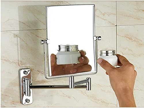 Espelho de maquiagem do banheiro dw e hx, espelho de maquiagem quadrada montada na parede espelho de banheiro extensível espelho de