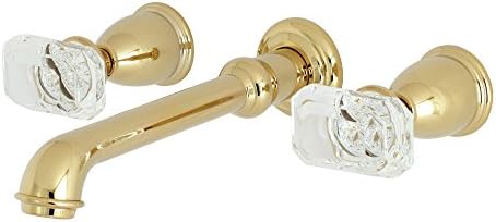 Kingston Brass KS7128KRL Krystal Onyx Mount Mount Mount Sink Torneira, 10-7/16 em alcance de bico, níquel escovado