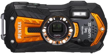 Pentax Optio WG-2 GPS Orange Adventure Series 16 MP Câmera digital à prova d'água com zoom óptico de 5 x e GPS