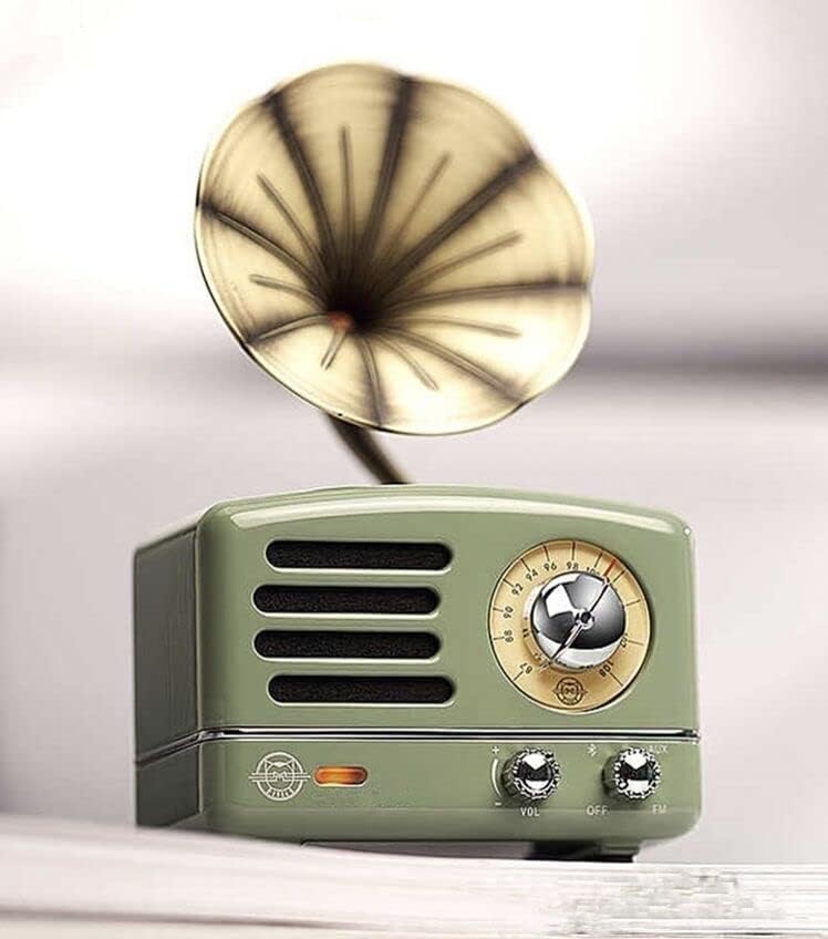 O alto -falante shidian retro bluetooth, rádio FM/aux com estilo clássico antiquado, alto -falante portátil de volume sem fio para casa, escritório, cozinha, festa, viagens, ao ar livre