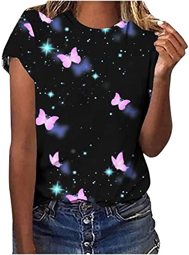 Roupas de manga curta Crew Crew pescoço básico camiseta para meninas adolescentes camisa de brunch outono de verão feminino