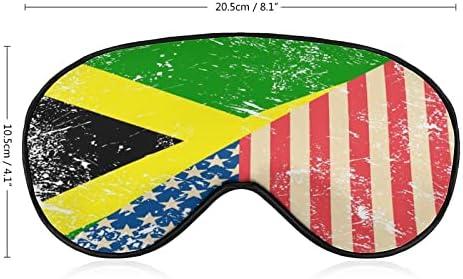 Americana e jamaicana bandeira retro máscara de venda Dormente da noite Tampa de olho de olho de olho com gráfico engraçado