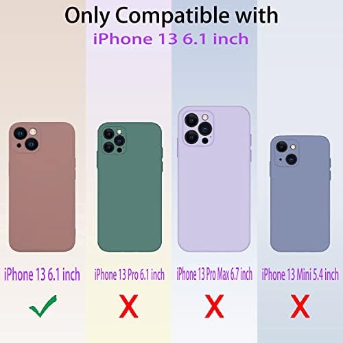 Xinyiwei para iPhone 13 Case ， Liquid Silicone Ultra Slim Case ， vem com 2 pacotes de protetores de tela de vidro temperado