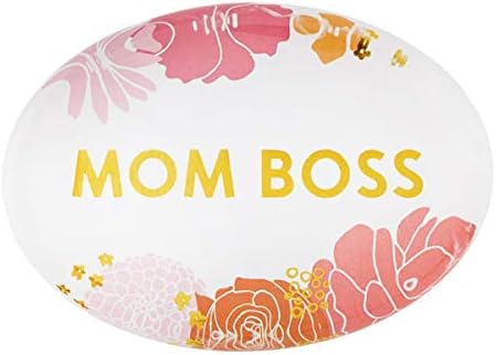 Mãe Floral Boss Glass Paperweight, 4 polegadas