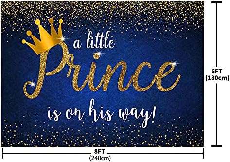 Mohofond Prince Boy Baby Shower Decoration Cenário Crown Gold Glitter Star A Little Prince está a caminho da faixa de fundo