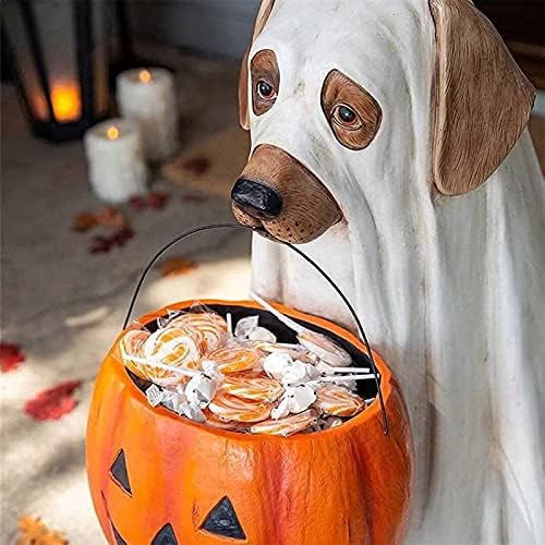 QSHCDab Ghost Dog Candy Bowl Solder, Halloween Pumpkin Snack Bowl Stand, Halloween Candy Bowl Grande Pumpkin Candy Prato, Decoração