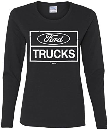 T-shirt de manga longa feminina de caminhões femininos angustiados F150