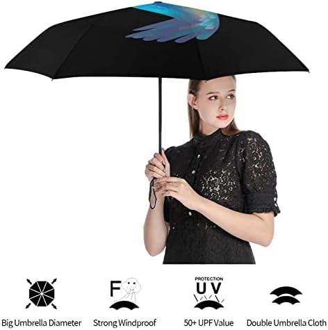 Viajar de vento de vento de beija -flor fofo 3 dobras automáticas Manual de dobramento compacto automático Rainbrella for Rain Sun