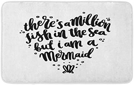 Topyee Banheiro Decor de 16 x 24 Frase de letras desenhadas com a mão, há um milhão de peixes no mar, mas eu sou um tapete de banho