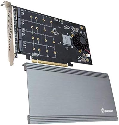 Syba Quad M.2 NVME Portas para PCIE 3.0 X16 Interface X8 Largura de banda Bifurcação Controlador Riser - Suporte NÃO -BIFURCAÇÃO placa