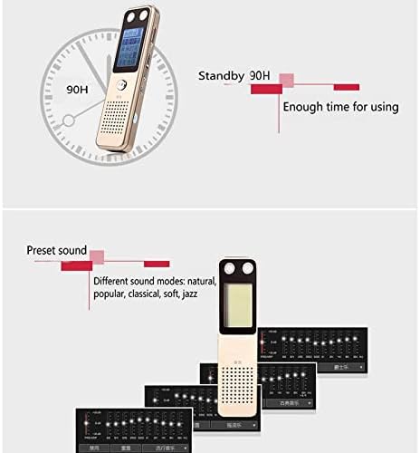 BHVXW Portable Audio Voice Recorder Digital Mini Recording Dittaphone com função de proteção de senha mp3 player
