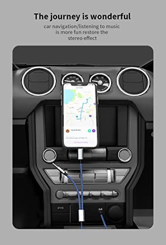 IPhone Aux Cord for Car Audio, 2 em 1 Lightning e 3,5 mm a 3,5mm de cabo de áudio compatível com iPhone 13/11/11/xr/xs/x/8/7,