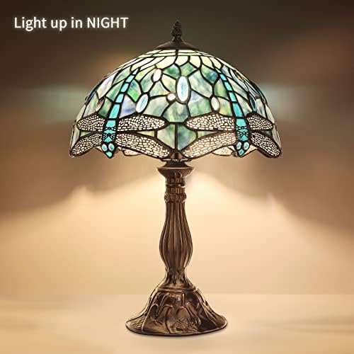 Mooview Tiffany Lamp Table Table Stailed Glass Dragonfly Lâmpada de leitá