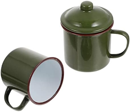 Nuobesty Green Backpack Charamic Coffee Cups 2pcs esmalte canecas de café em estilo chinês copos de chá de café para camping