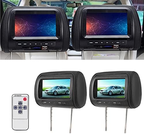 Players de vídeo -apoio da cabeça, Akozon 2pcs 7 em controle de controle sem fio Player Cabeça LCD Video Monitor Car