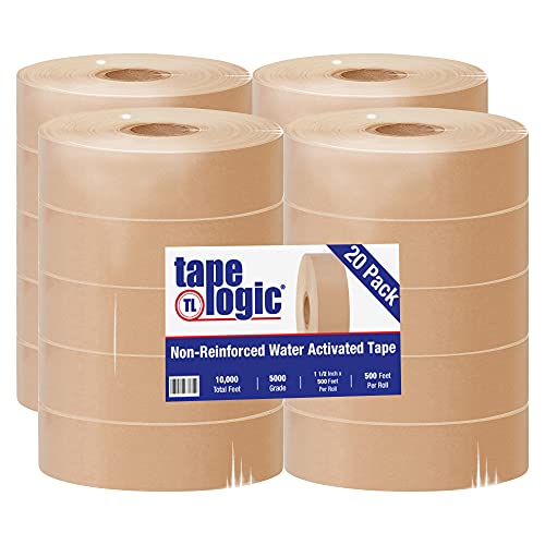 Top Pack Supply Tape Logic® #5000 Fita ativada por água não reforçada, 1 1/2 x 500 'Kraft
