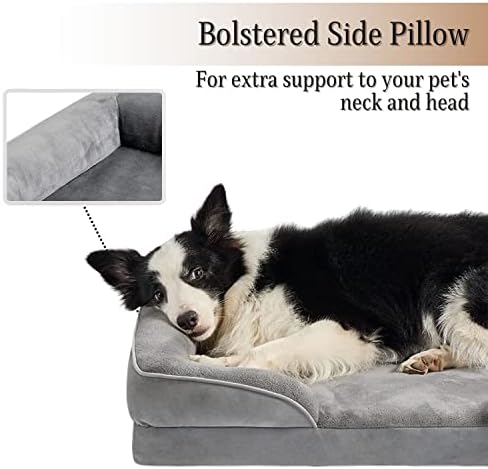 Grande cama de cachorro ortopédica, sofá de espuma com capa lavável removível de fundo não esqui a