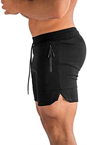PIDOGYM MEN MEN 'GYM SHORTS, calças curtas de corrida para musculação de execução de treinamento com bolsos de zíper
