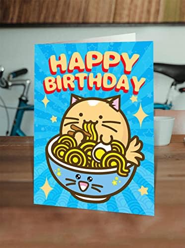Candy Brainbox - Cartão de aniversário de Kawaii fofo - 'Feliz aniversário' por Fuzzballs - Cartões de gato fofos - para ele - ela