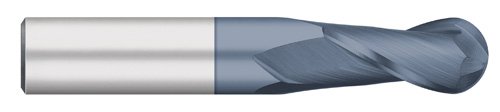Titan tc11110 moinho de extremidade de carboneto sólido, comprimento regular, 2 flauta, nariz de bola, hélice de 30 graus,