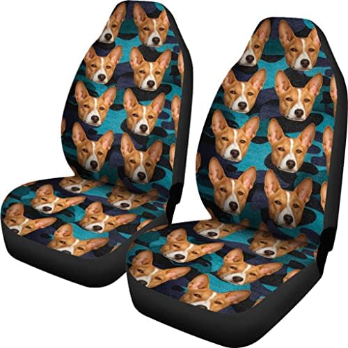 Padrões de cães Basenji Capas de assento de carro impressas Capas universais de assento de carro - Padrões de cachorro Basenji Capas de assento de carro imprimor
