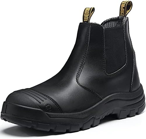 Botas de trabalho de mão de mão para homens, botas de trabalho à prova d'água composta/macia, sapatos de trabalho de segurança