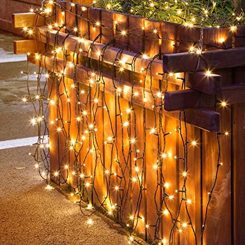 Luzes de corda de fada 33 pés 100 LED com controlador de modos de memória, decorações de luzes externas extensíveis para quarto, casamento, Natal, festa do festival, pátio, interno e externo