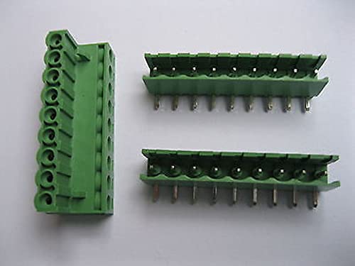 5 PCs 5,08mm ângulo de 9 pinos parafuso de parafuso conector de bloco de bloco de tração verde verde