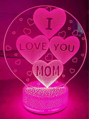 Molly Hieson 3d Love Heart Night Light Led Touch Touch Decor Tabelha Lâmpadas de ilusão de óptica 7 Luzes de cor de cor Lumin
