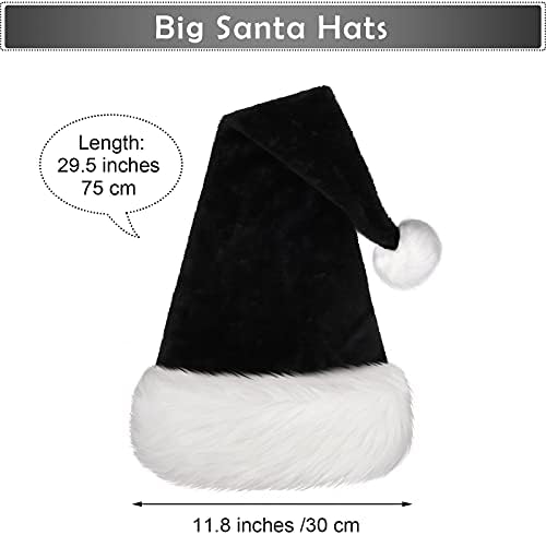 McEast Santa Hats Black e Branco Chapéus de Natal Push Papai Noel Chapéus para Festa de Costura de Natal e Evento de Férias