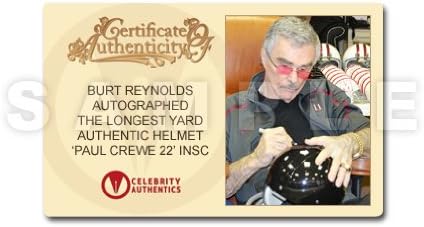 Burt Reynolds autografou 1974 O quintal mais longo capacete autêntico em tamanho real