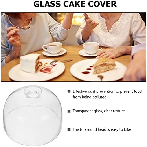 Sewacc vidro exibir jar vidro bolo de bolo de cúpula tampa de tampa de bolo- à prova de cúpula cloche cúpula bolo de bolo de
