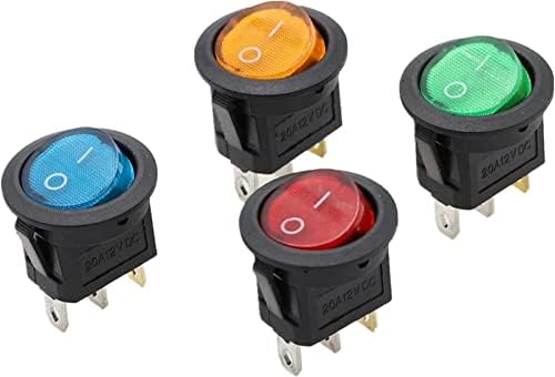 AGOUNOD ROGHER CHANGER 1PCS 20MM KCD1 LED interruptor 20A 12V Power Switch Button Luzes de botão liga/desliga de 3pin Rocker Rocker