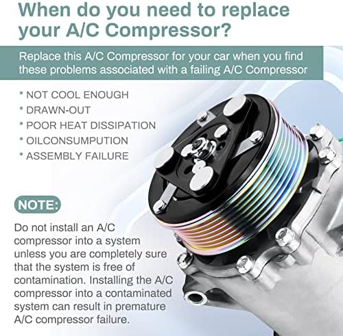 CO 4920AC, compressor A/C com embreagem compatível com 2007-2015 Honda Civic CRV & Acura ILX RDX, Parte de substituição do compressor
